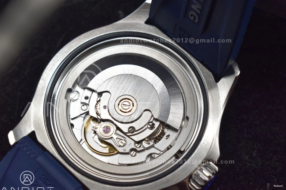 1:1 White Dial A2824 BLSF SS Automatic Strap SuperOcean Edition on 42 Blue Rubber Best 0423